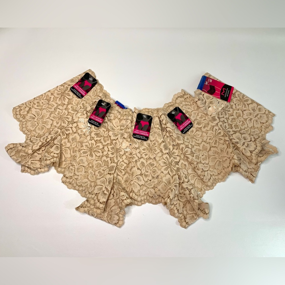 Maidenform Women's Beige Lace Boyshorts panties Size XL/8 Bundel -4 - Picture 2 of 9